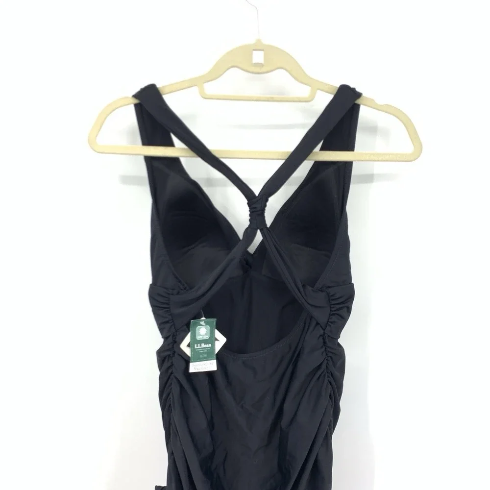 L.L. Bean Black One-Piece Twist Front Swimsuit